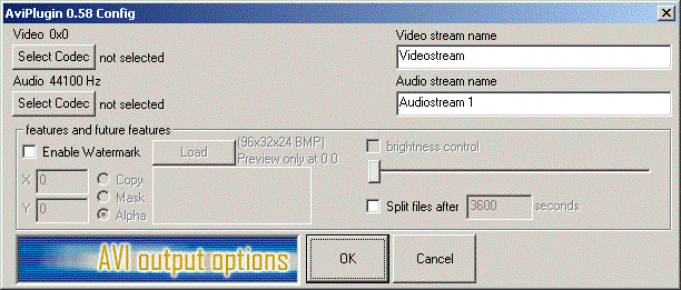FlasKMPEG AVI Output Options